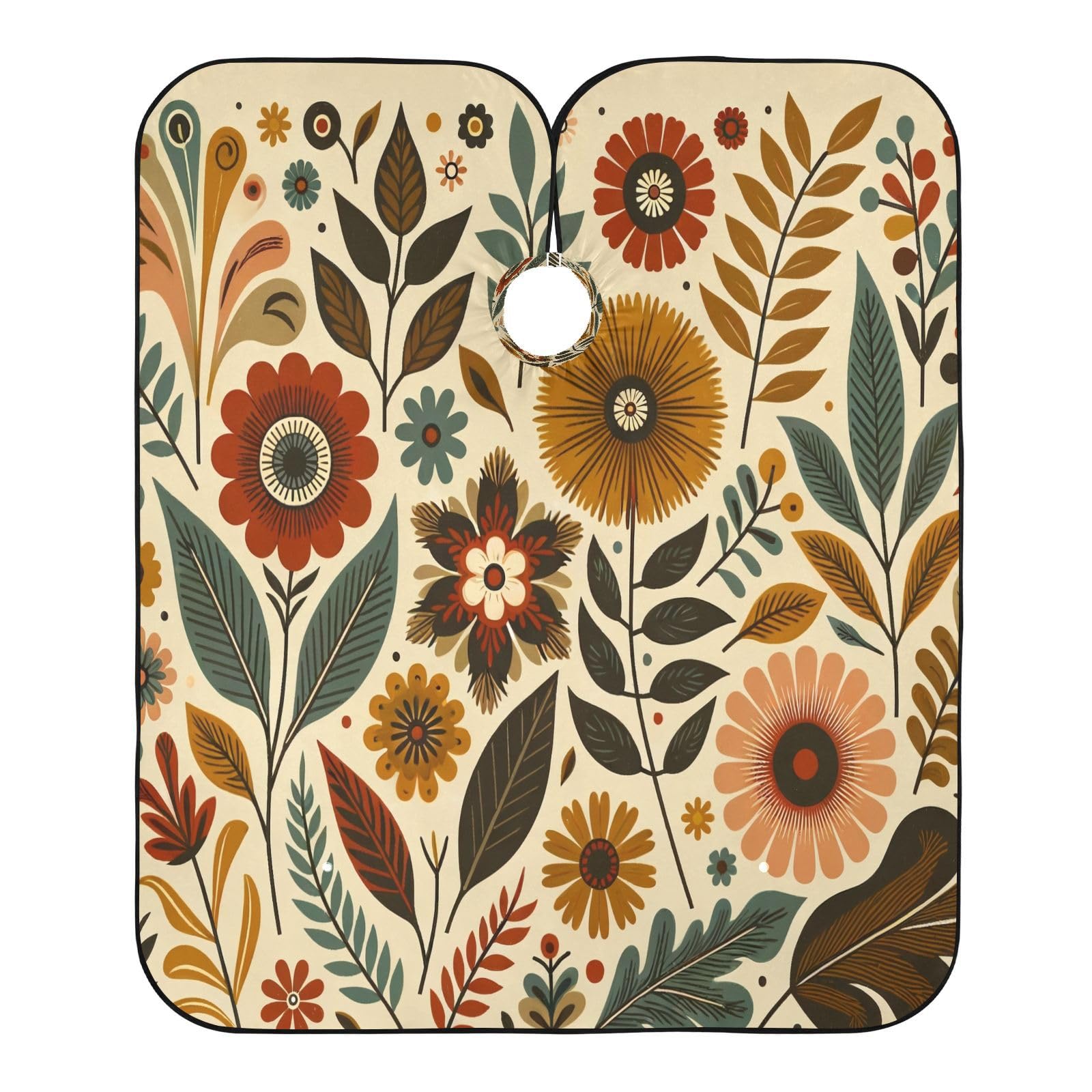 Kigai Flower Leaves Hair Cutting Cape for Men & Women Waterproof Barber Cape Professional Hairdressing Salon Styling Apron with Adjustable Closure Snap