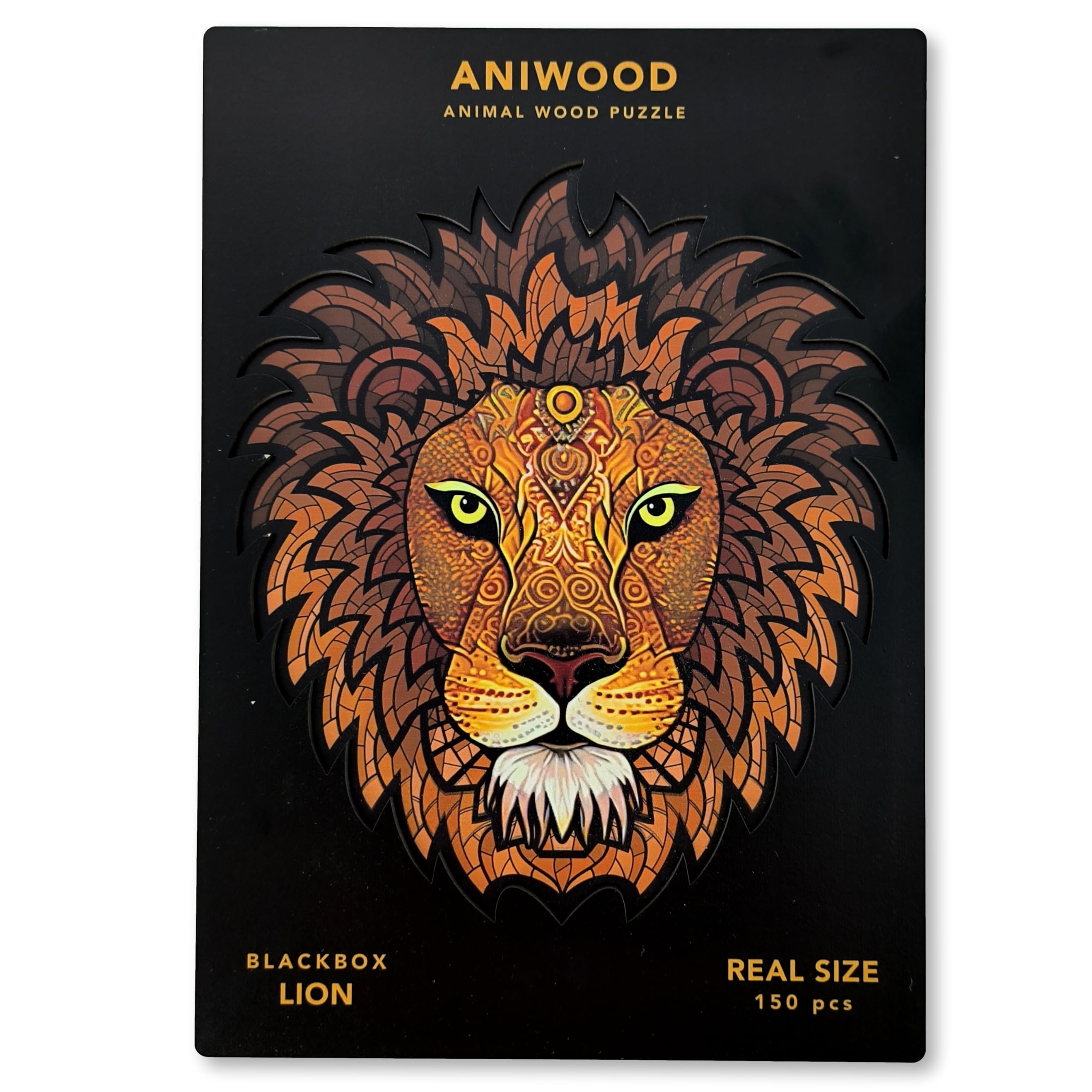 ANIWOOD Puzzle de Madera de Animales. Tapa troquelada, Caja a tamaño Real del Puzzle. 3 Modos de dificultad, Elemento Decorativo. Piezas únicas Originales de Animales (Medium, Caballito de Mar) — view 28