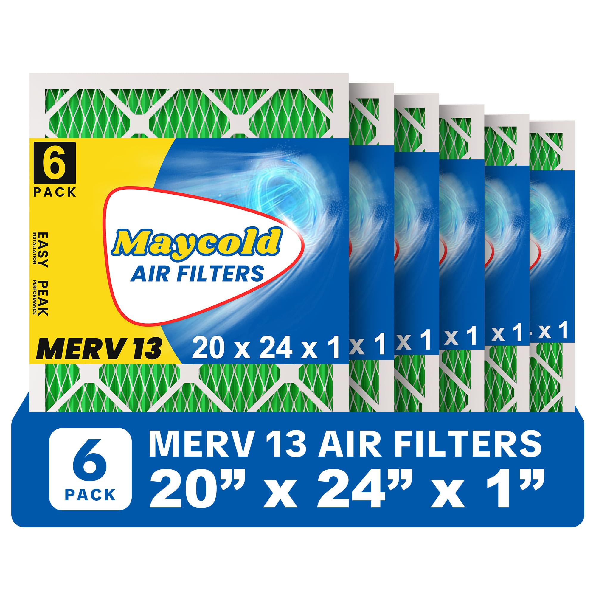 Maycold MERV 13 20x24x1 Air Filter 6-Pack