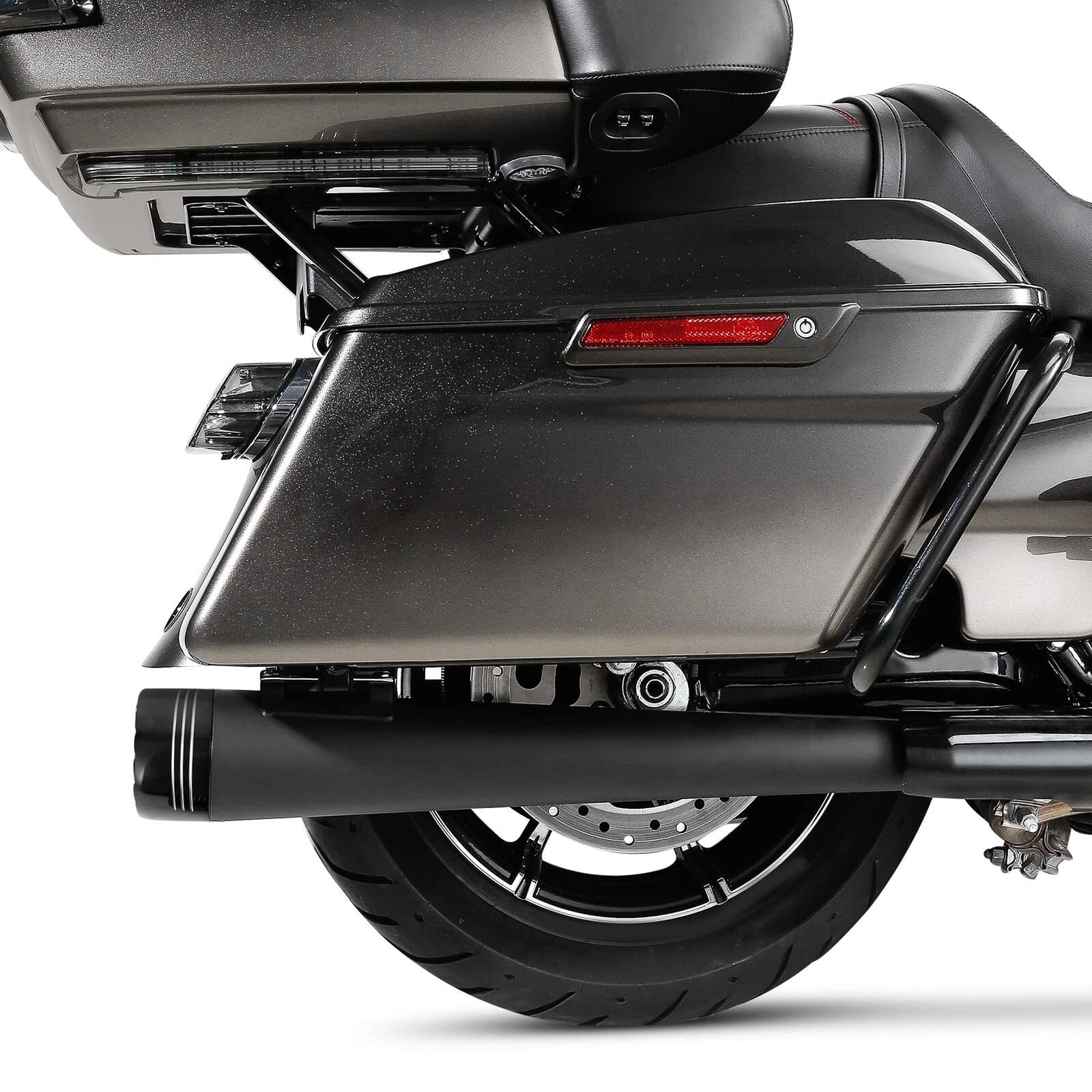 Moto 4 "Megafono Slip On Silenziatore Tubo Di Scarico Per Harley Touring Street Glide Road King 1995-2016