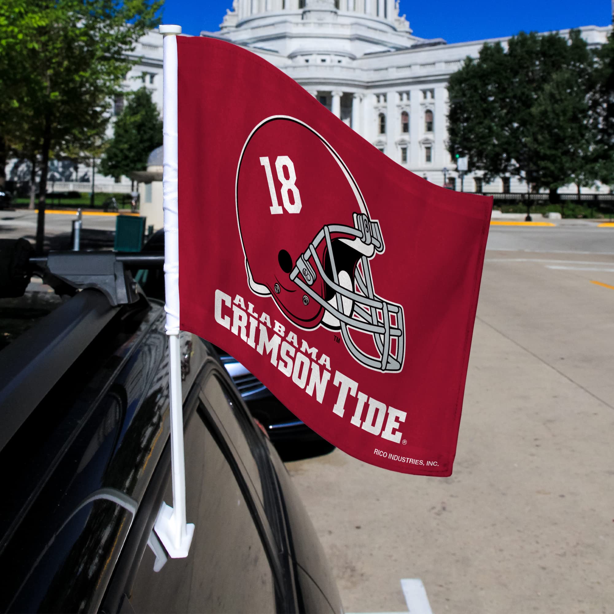 Rico Industries NCAA Alabama Crimson Tide Helmet Double Sided Double Sided Car Flag - 16