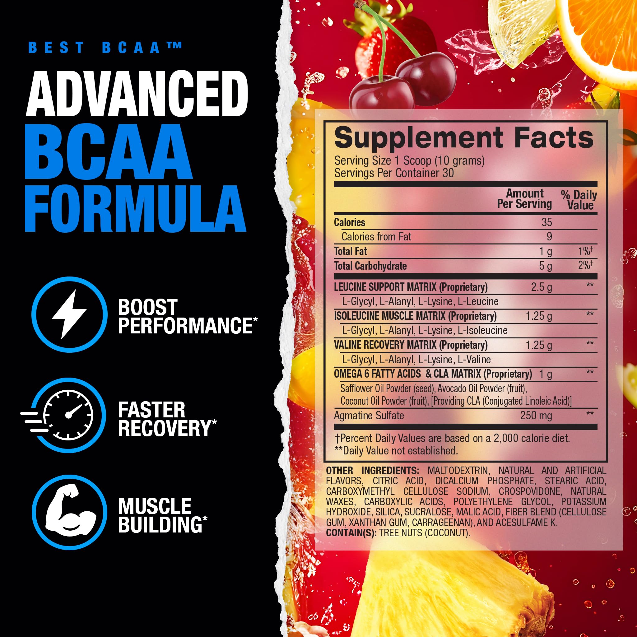 BPI Sports Best BCAA Powder – Hydration, Fruit Punch, 30 Servings — Amazon image 2
