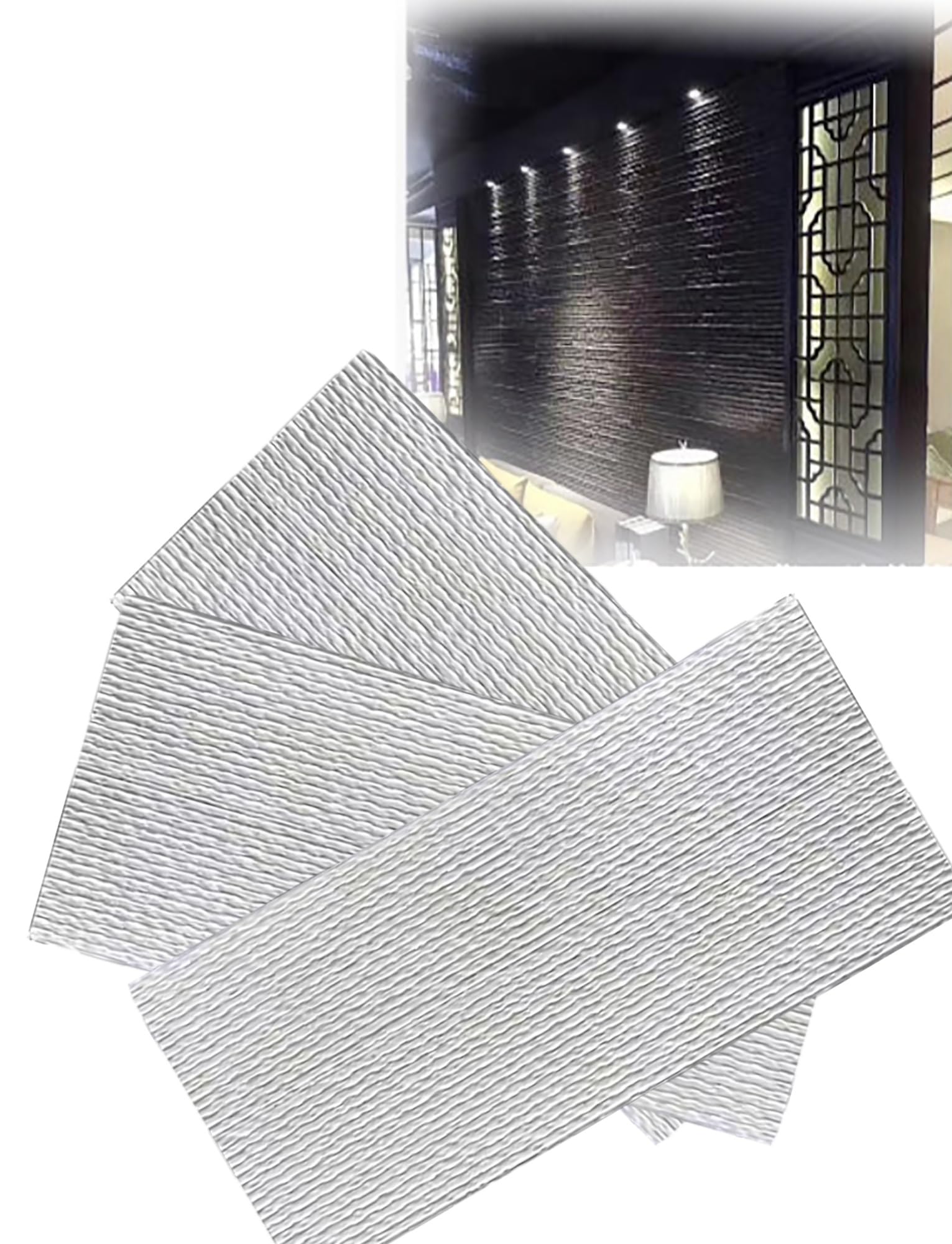 Paneles de Pared con Efecto Piedra, Paquete de 3 Tiras Mixtas envejecidas de Chapa de Piedra, imitación de Piedra de Poliuretano para Fuentes de Agua y Paredes Decorativas, patrón Fluido, de