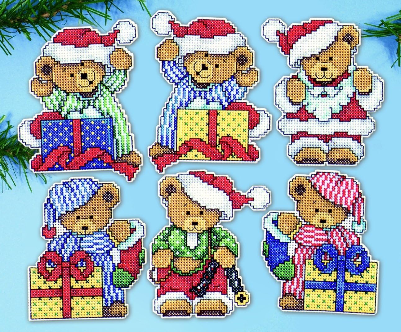 Design Works Crafts Counted Cross Stitch Kit 6 Ornaments - Little Bears