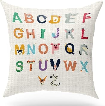 KongMoTree Throw Pillow Covers 26 Decorative English Letters Pillow Protectors Decorative Linen Pillow Case for Sofa Bedroom,Home Decor Throw Pillow Cover 18x18 inch