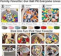 Vista 8 de Piscina de pelotas para niños pequeños de 35.43''x11.81'' Piscina de pelotas para bebés de espuma viscoelástica suave Piscina de pelotas redonda