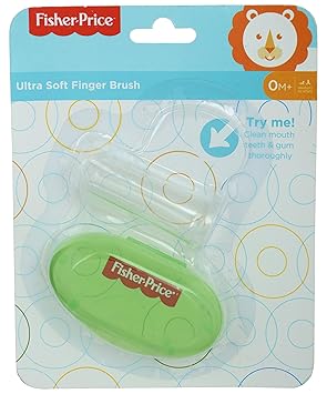 Fisher-Price Silicone Baby Finger-Brush for kids with Case,Manual,Pack of 1, Green - image, photos