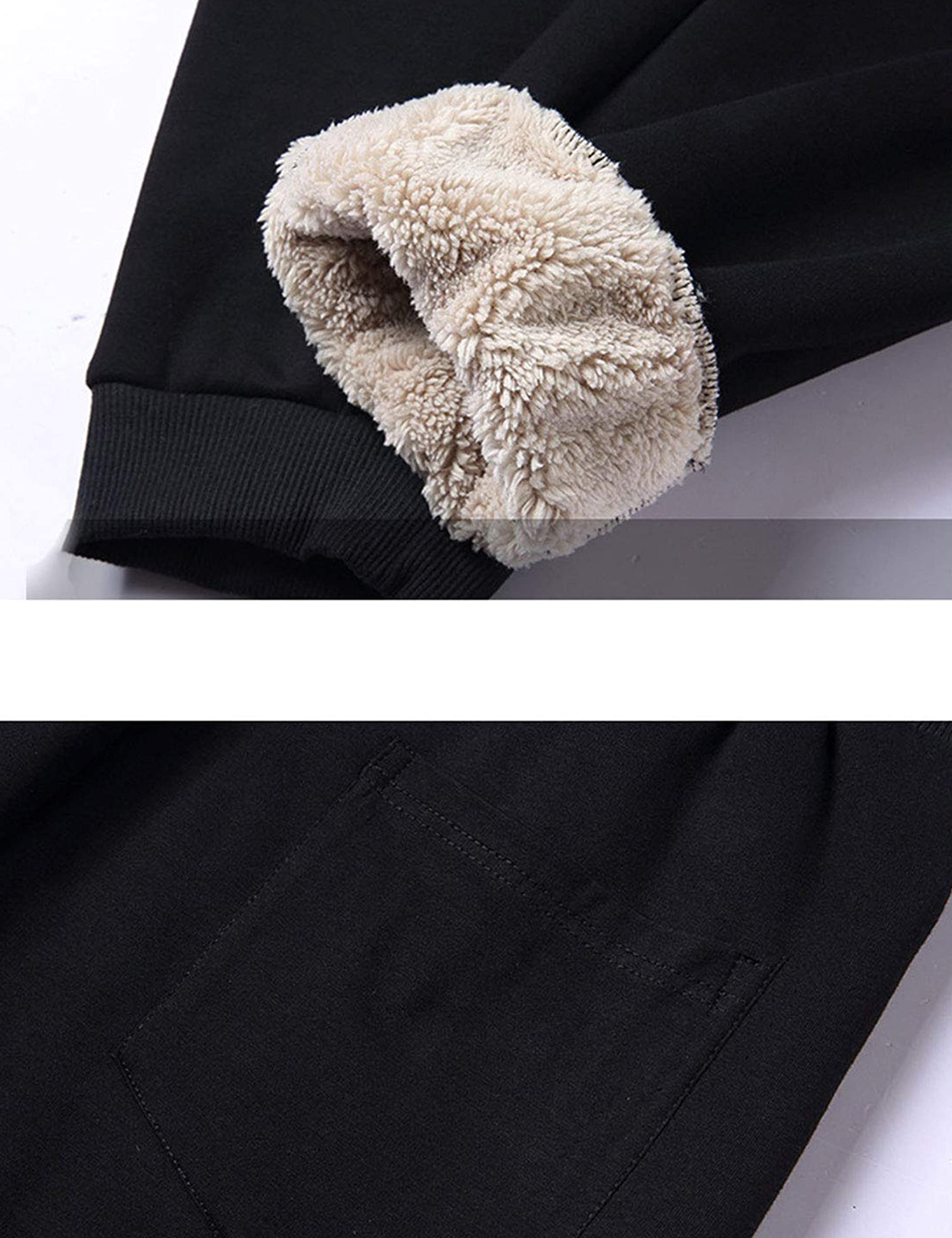 Faleave Herren Sweatpants mit Sherpa-Futter, Fleece, dick, für aktive Jogger, Sport