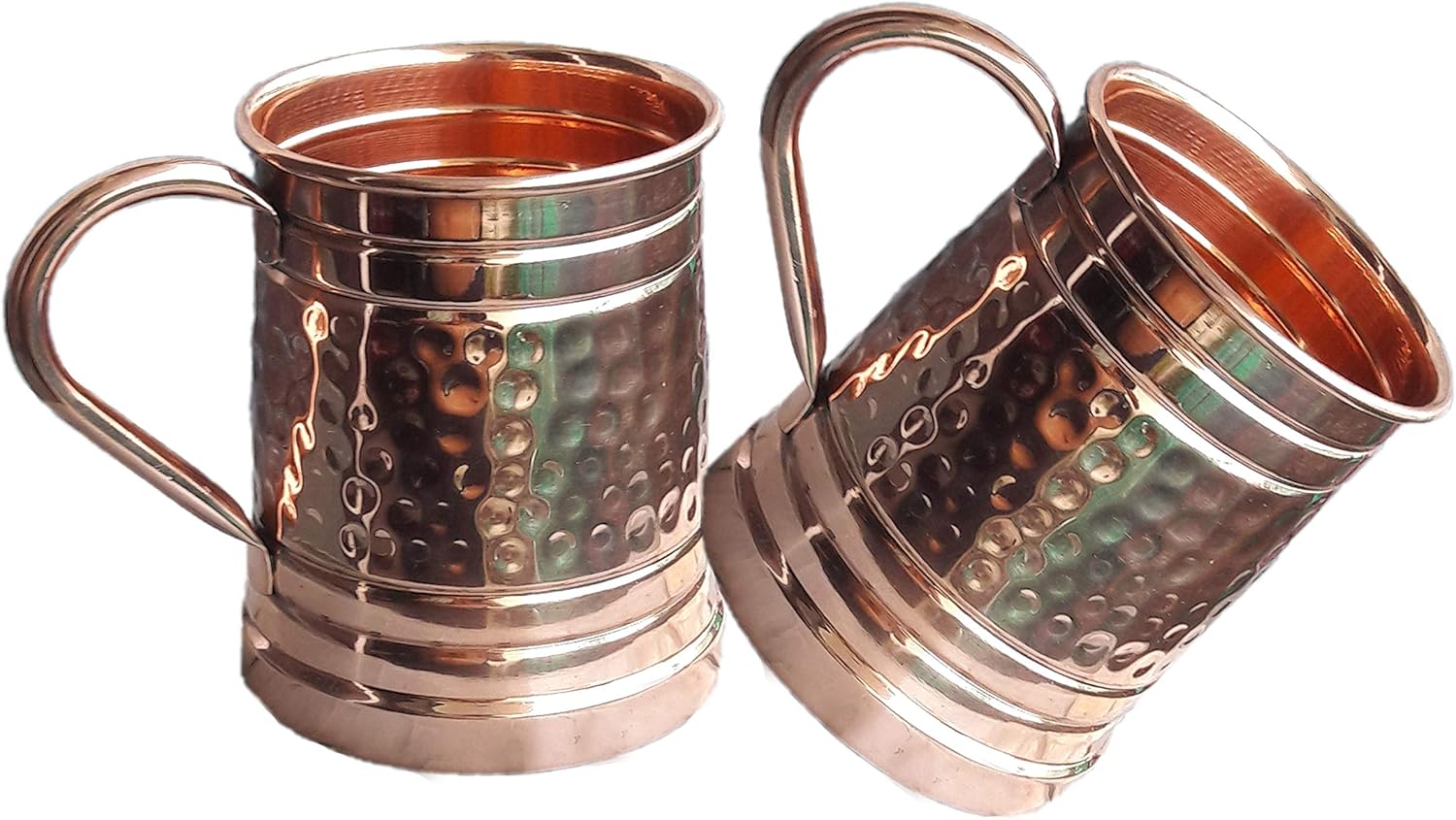 Pack of 4 Large Hammered Copper Moscow Mule Mugs Make Any Drink Taste Much Better for His & Hers Gift Capacity-18 OZ