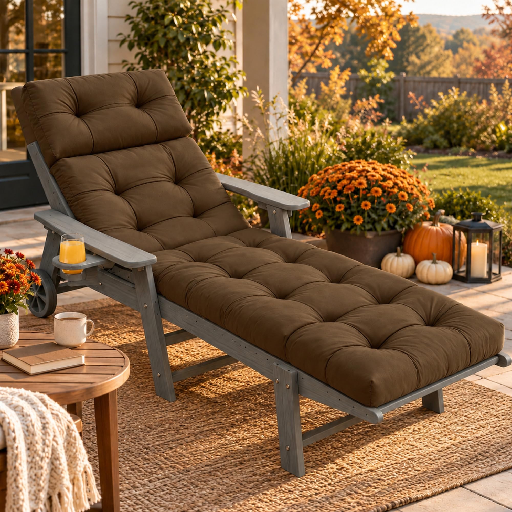 Chaise Lounge Cushion Outdoor (Brown)