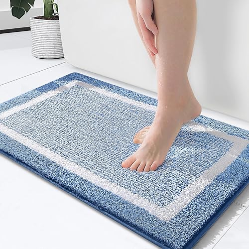 OLANLY Alfombras de baño 24x16, tapete de baño de microfibra extra suave y absorbente, antideslizante, lavable a máquina, alfombra de baño esponjosa