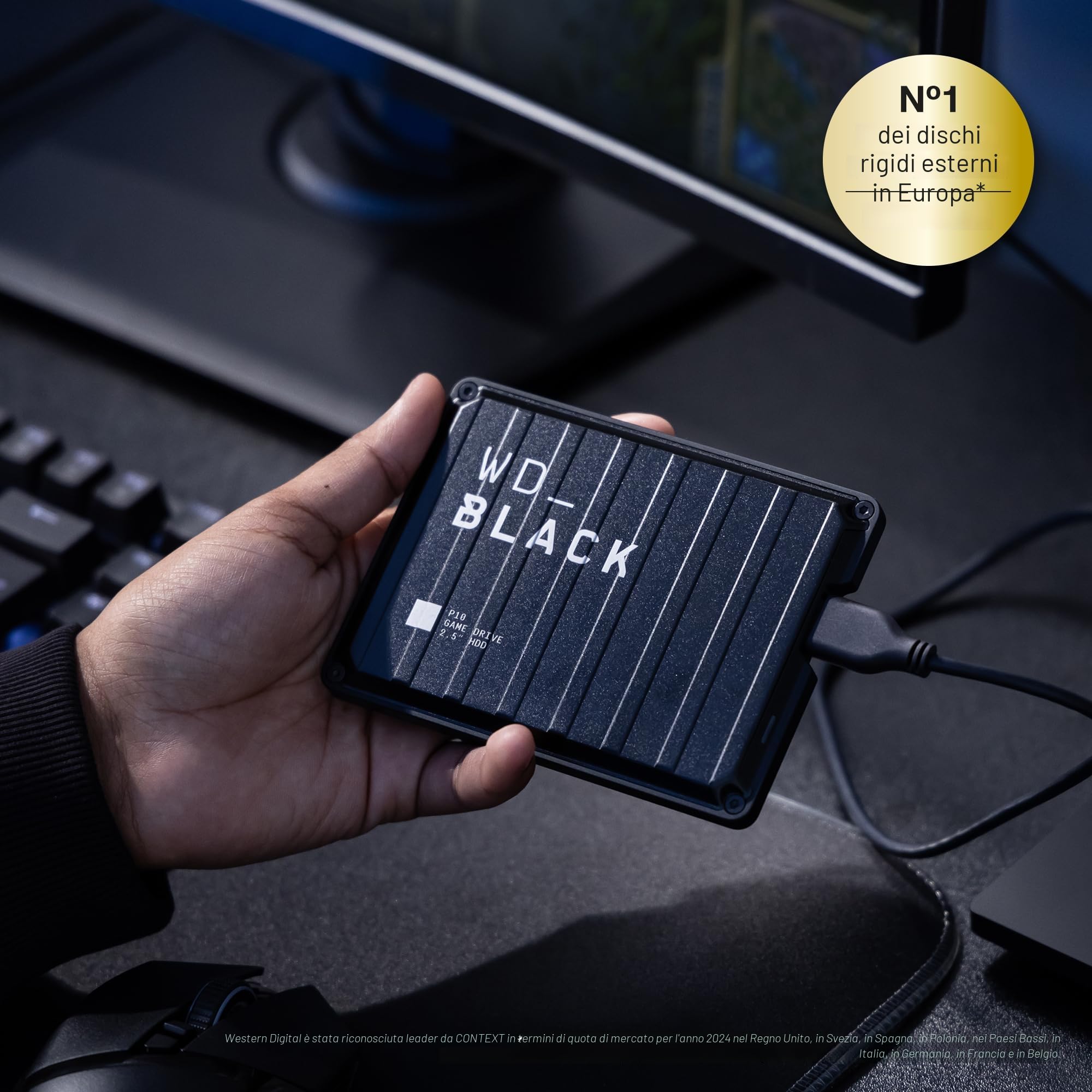 WD_BLACK P10 6TB Game Drive HDD portatile USB 3.2 Gen 1 Tipo A compatibile con Playstation, Xbox, PC e Mac