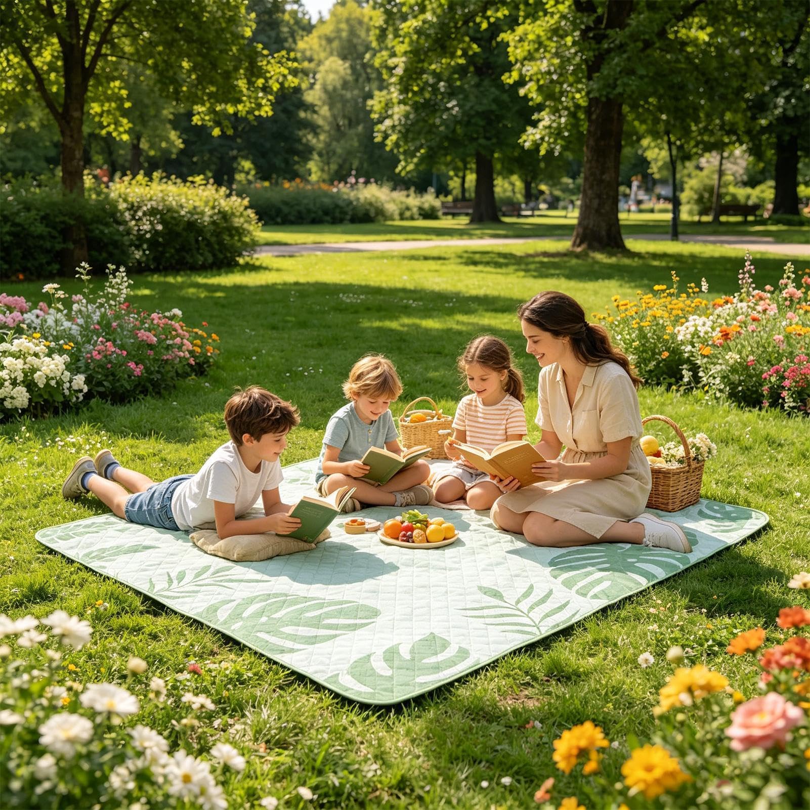 Generico Coperta da Picnic Coperta Pieghevole Impermeabile Antisabbia