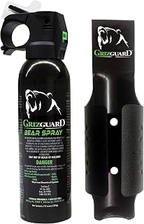 UDAP Griz Guard Bear Pepper Spray Self Defense Deterrent with Holster for Camping, Hiking, Fishing, Powerful Blast Pattern, 30 ft Fog Barrier, 225GG, 7.9 oz