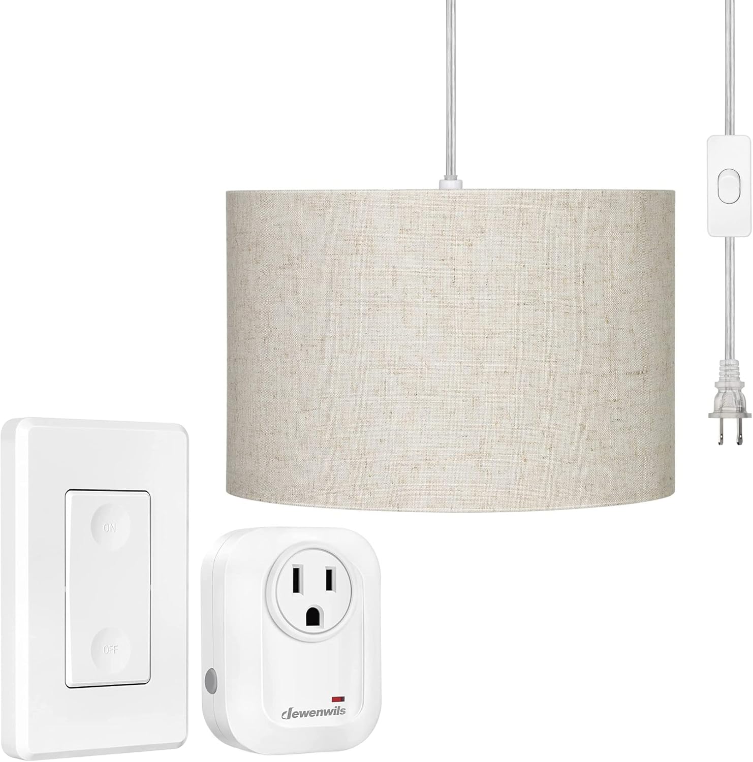 DEWENWILS Plug in Pendant Light with Remote Control Outlet, Hanging