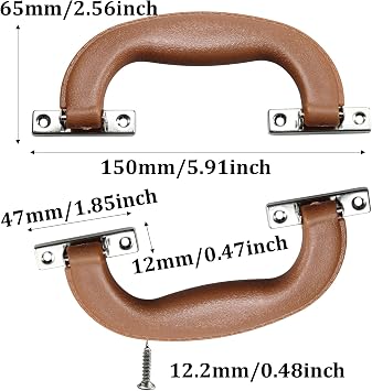 2Pcs 150mm Plastic Luggage Trunk Pull Handle, Brown Suitcase Side Holder Long Pull Handle, Replacement Handle for Travel Suitcase