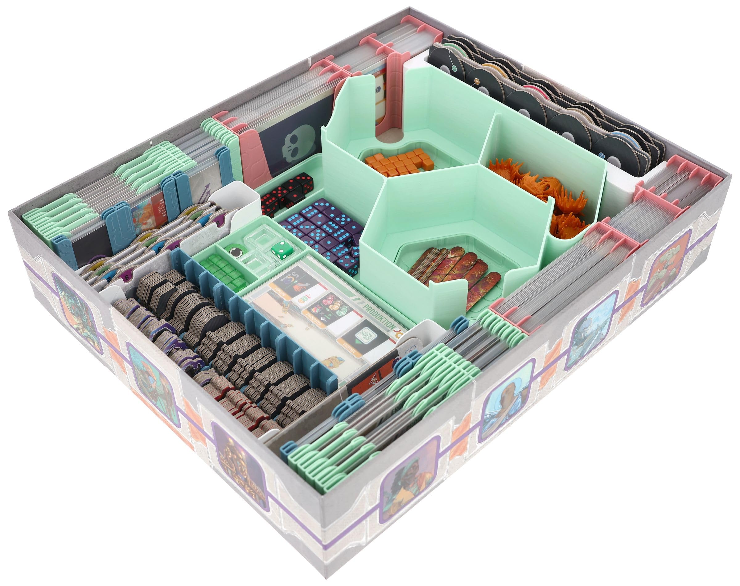 Feldherr Organizer kompatybilny z Voidfall - Insert + Game Aid dla Core Game Box (Retail Edition) - Uchwyt na karty ze stojakiem - Tacki dla graczy i na żetony - Szybka konfiguracja gry