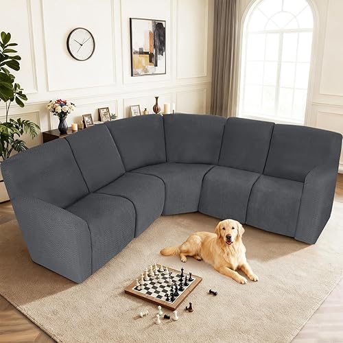 Miniatura 2 de ALIECOM Fundas de sofá modular 100% impermeables, en forma de L, elásticas, para sofá seccional, reclinable, lavable, protector para perro y
