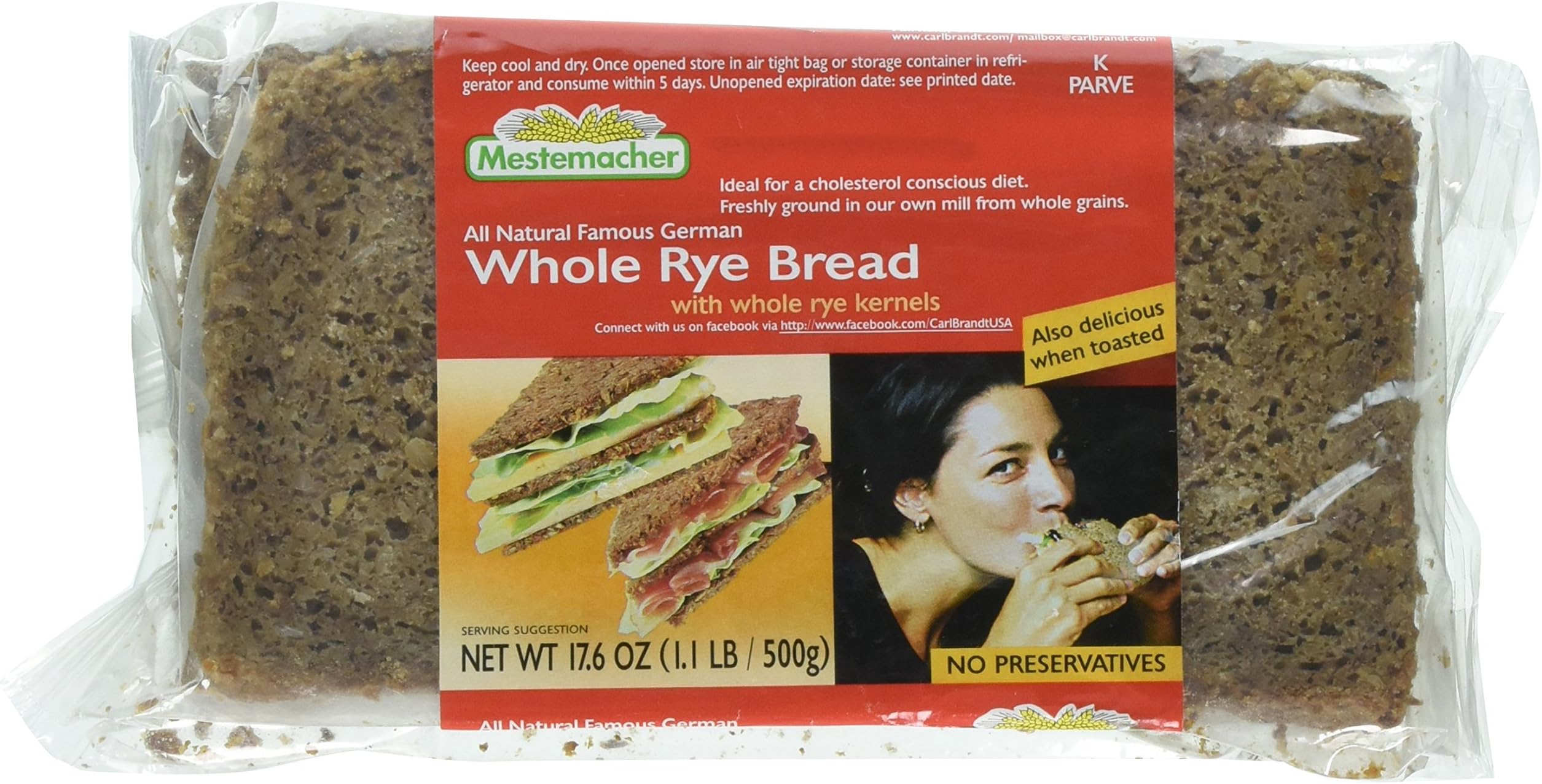 Amazon.com: Mestemacher Rye Whole Bread, 17.6 Ounce - 1 each. : Grocery ...