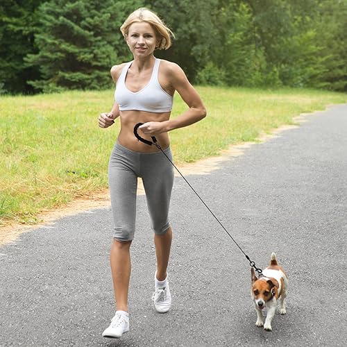 Miniatura 7 de Correas resistentes para perros a prueba de mordidas y cómodo mango acolchado de 456 pies, cuerda de seguridad de metal de acero con hebilla