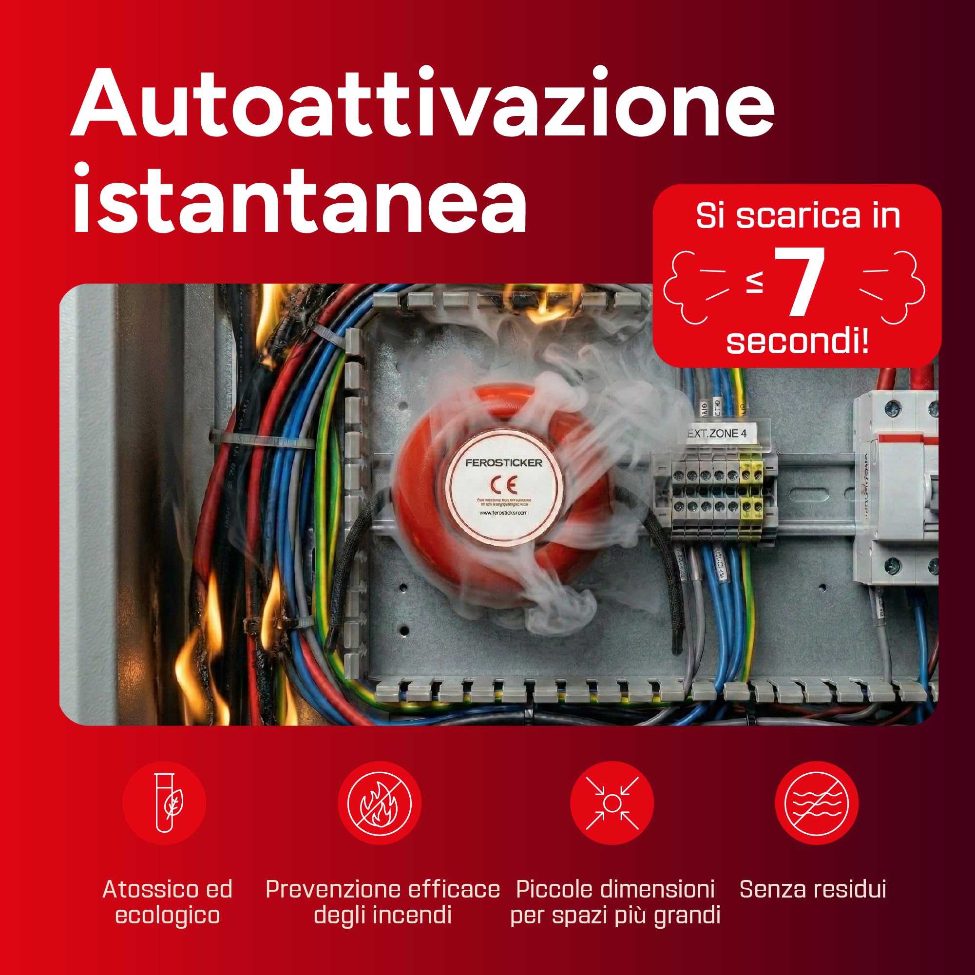 Piccolo Estintore Automatico - Compatto, Non Tossico & Senza Manutenzione per Navi, Grandi Quadri Elettrici, Trattori, Mietitrebbie, Macchinari Industriali (2 Pezzi)