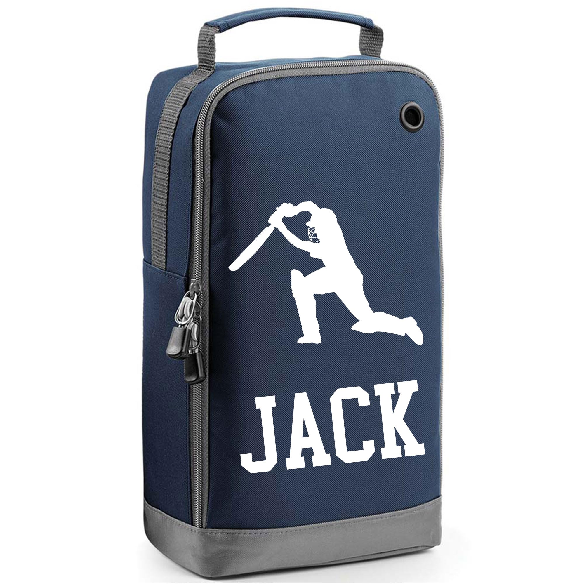 Personalised Navy Cricket Player Sports Bag - Shoe, Boot, Sports Design