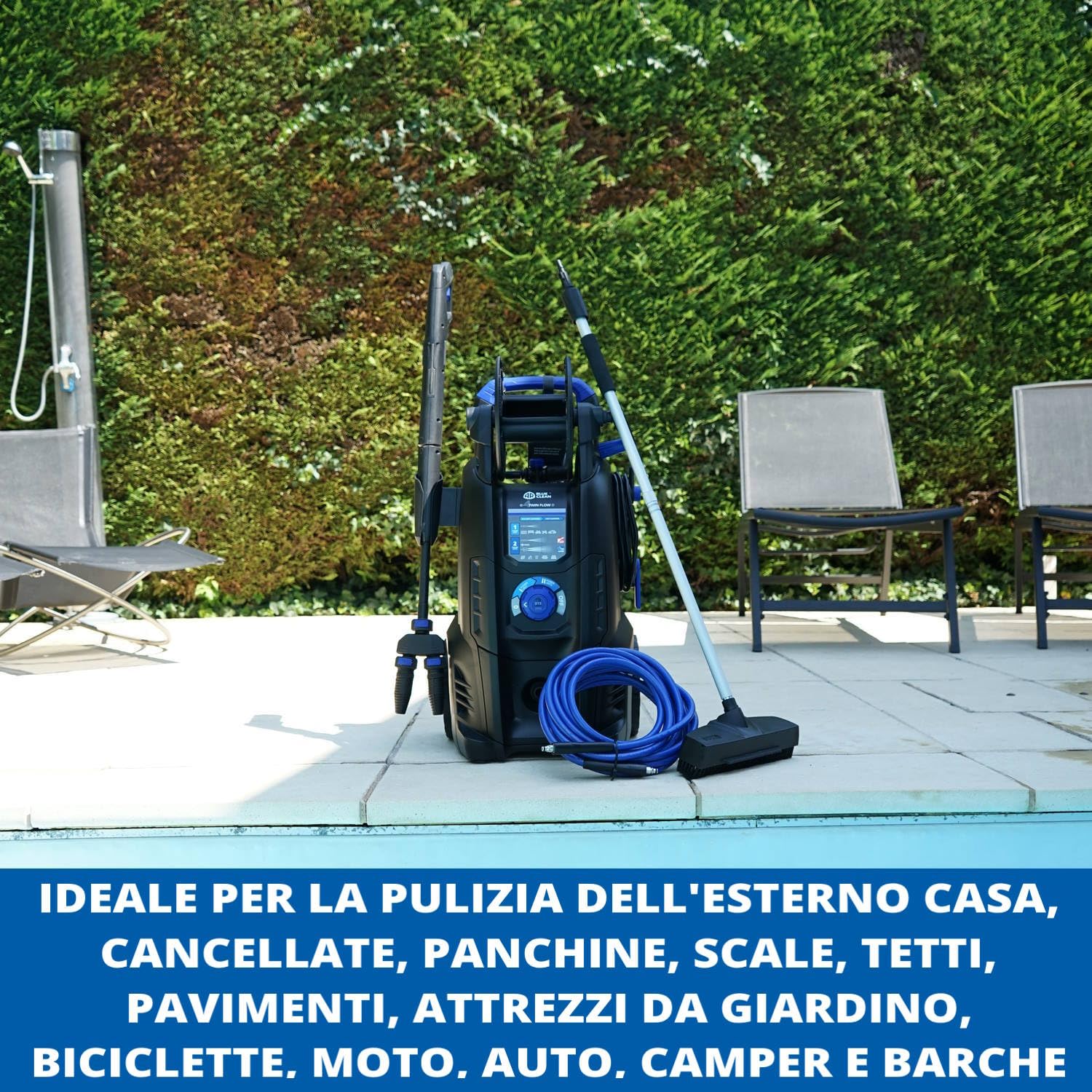 AR Blue Clean Idropulitrice ad Alta Pressione e-4 TWINFLOW D con Dualtech System e Power Brush (2500 W, 150 bar, 810 l/h)