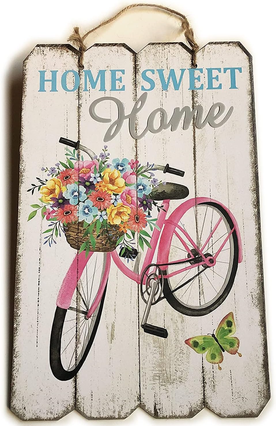 Spring Decor Welcome Sign for Wreaths for Front Door Outside Easter Decorations for the Home Rustic Farmhouse Room Porch Wall Hanging MDF Wood Wooden Plaque Light Blue Truck and White Floral 2 Pack