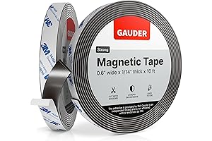 GAUDER Magnetic Tape Self Adhesive: Magnetic Strip with Adhesive Backing