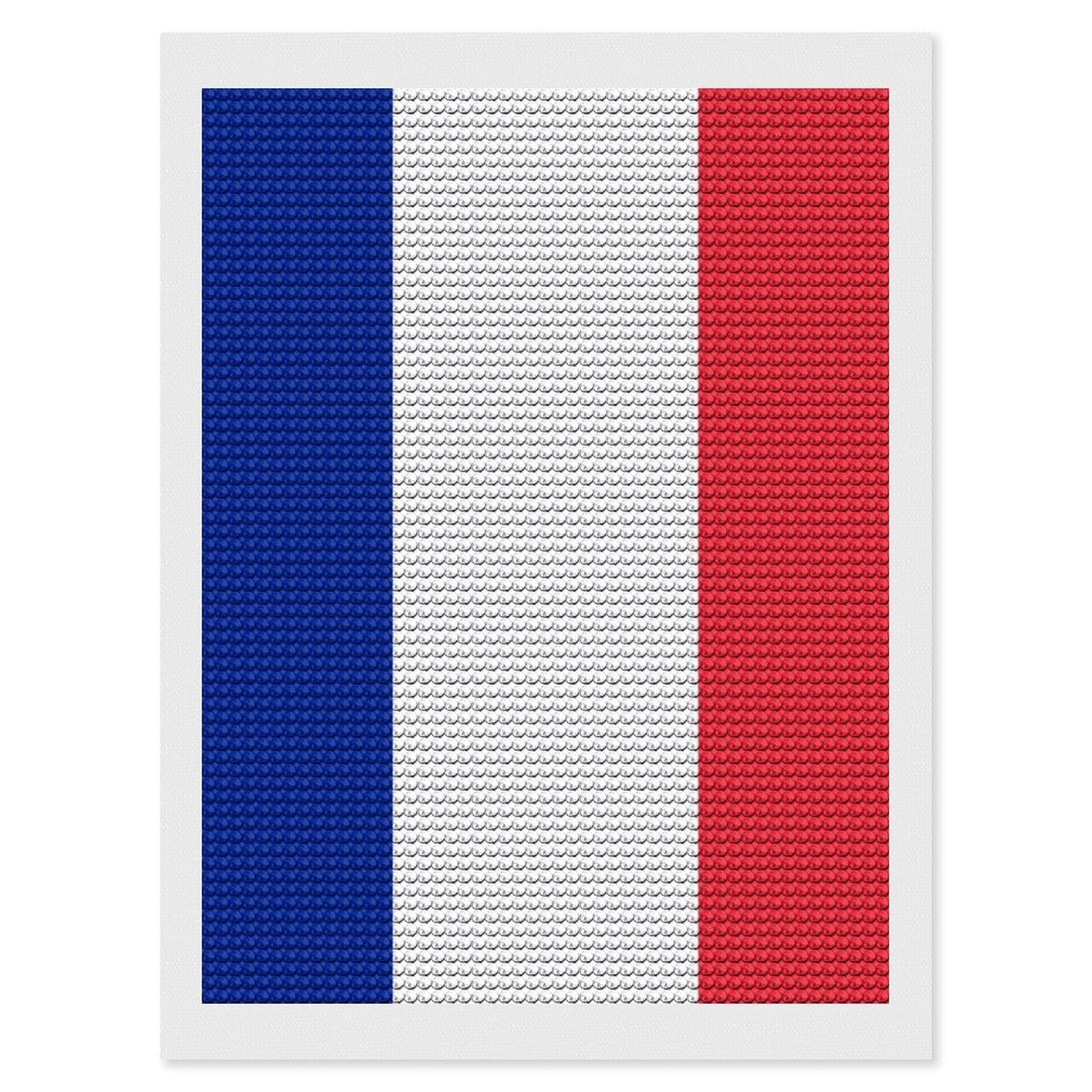 Nclqvjxzkhw Style France Flag Diamond Art Painting For Adult Round Diamonds Pictures Arts Crafts Home Wall Decor 12"X16"