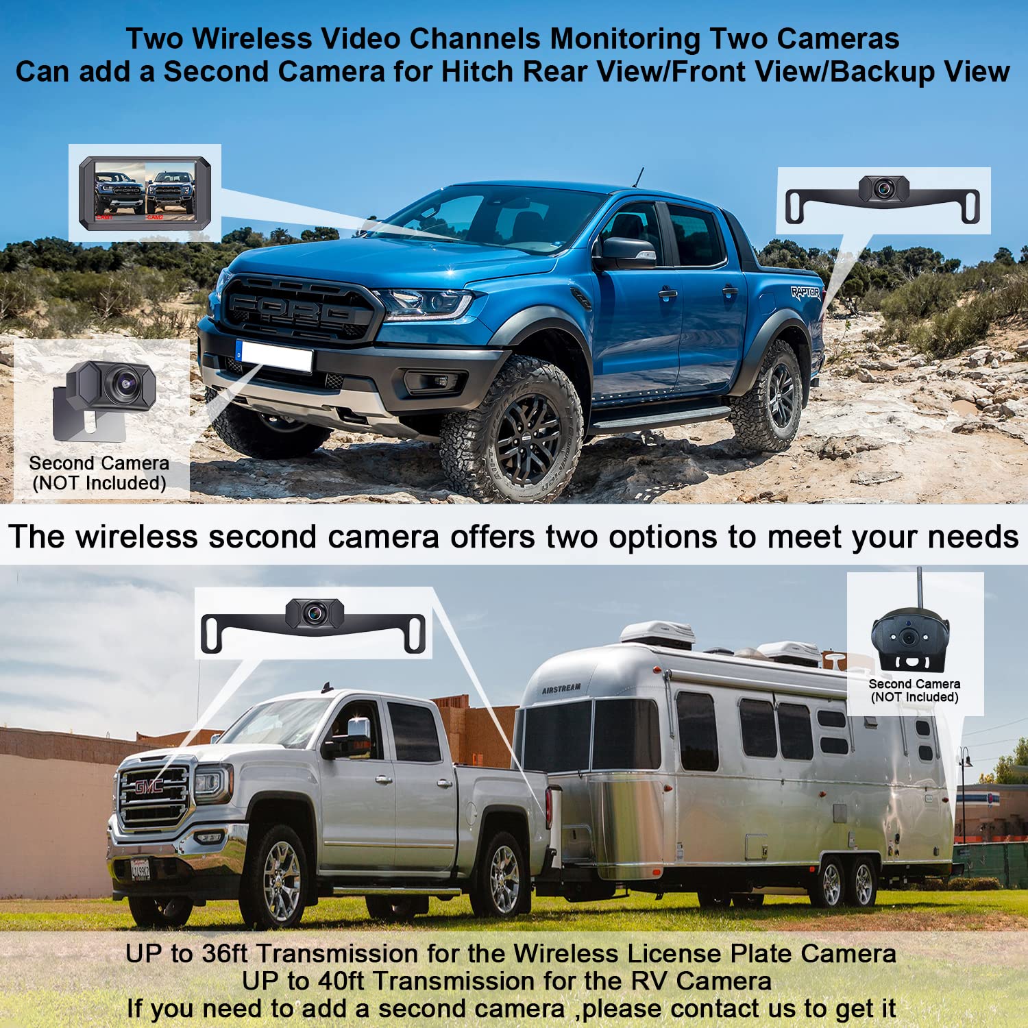 Buy Wireless Backup Camera for Trucks , LeeKooLuu F03 Bluetooth Backup
