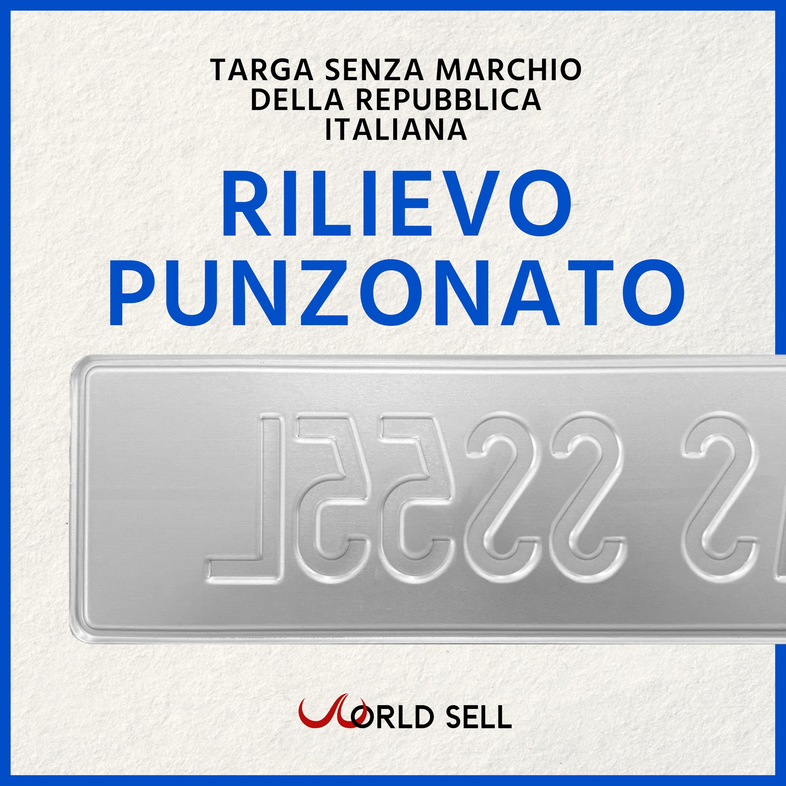 Targa Anteriore Personalizzata Incisa in Rilievo su Alluminio Catarifrangente Replica Artigianale Made in Italy Modello Auto