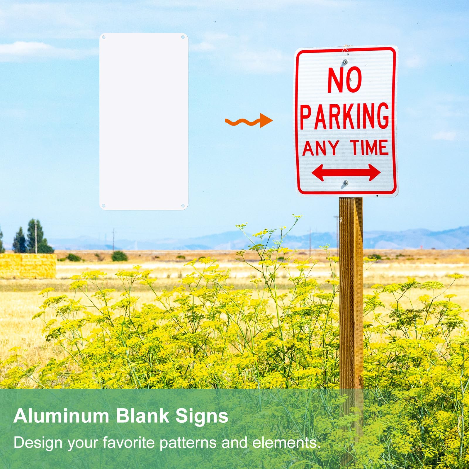M METERXITY 4-Pack White Blank Metal Signs 4x8 Inch Painted Aluminum Sheet Reflective UV Protected Blank Custom Sign for Crafts/Yard/Garden/Outdoors/Indoor Thick 0.03 Inch - Image 2