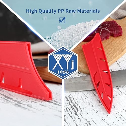 Vista 155 de XYJ Juego de 2 fundas de cuchillo de seguridad para cuchillos, protector de borde, funda universal para cuchillos, chef, cuchillo de cerámica