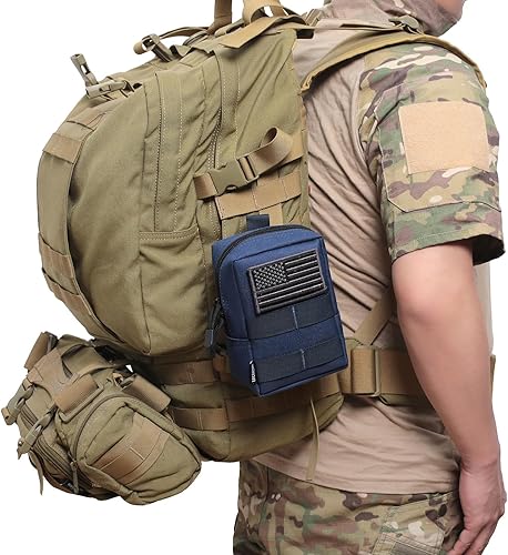 Miniatura 47 de Paquete de 2 bolsas Molle – Bolsa táctica compacta para EDC resistente al agua Canela