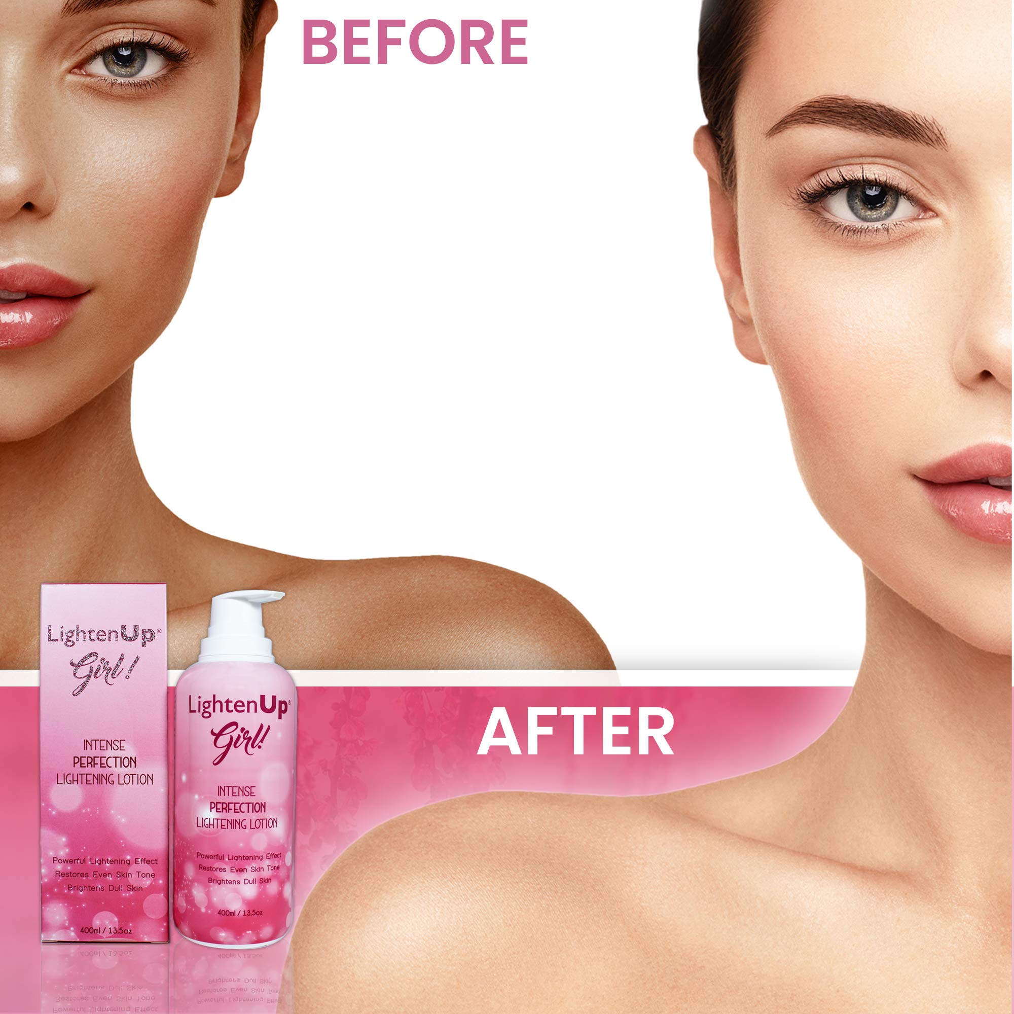 LightenUp Girl! Skin Lightening Lotion 13.5 Fl oz / 400ml Uneven