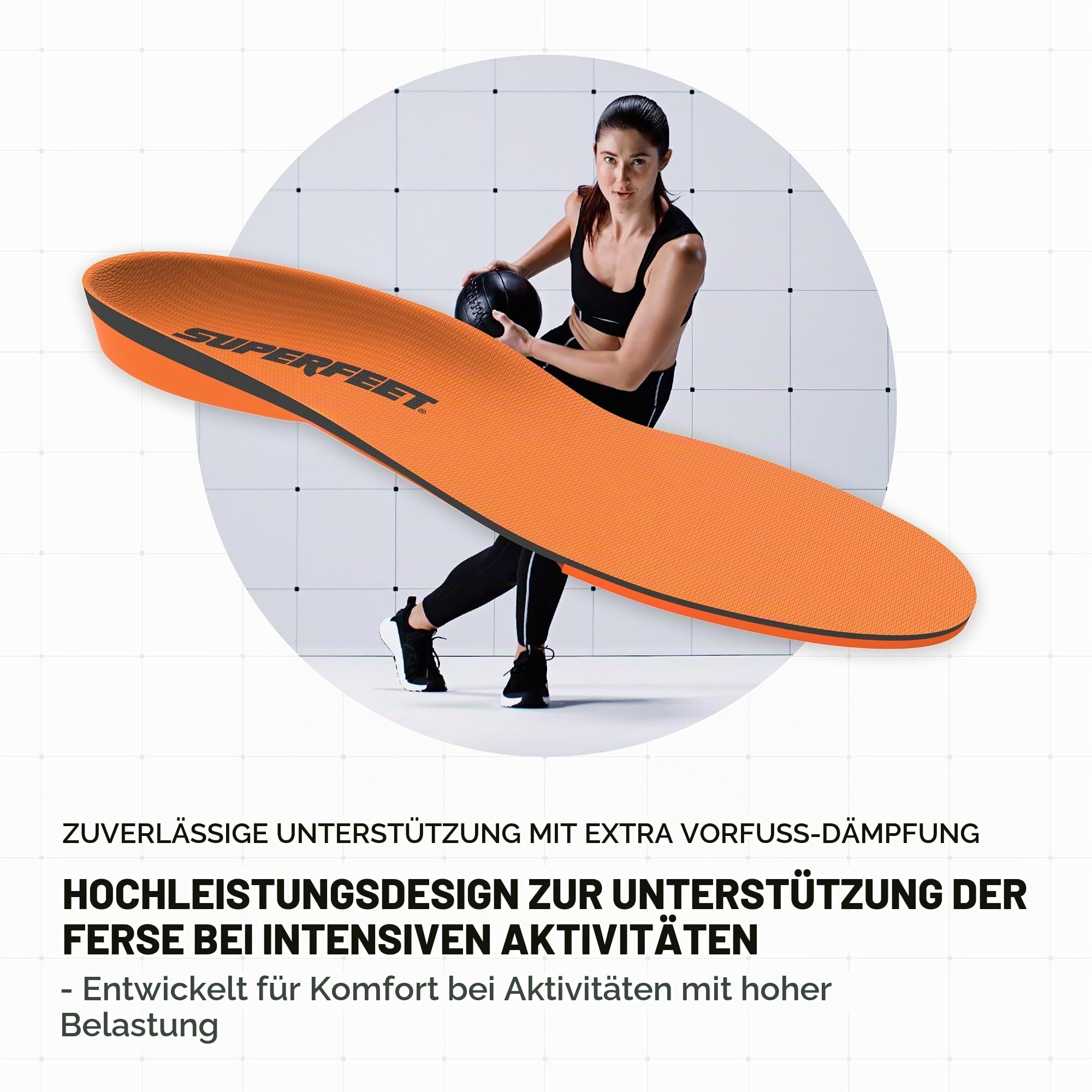 Superfeet All-Purpose High Impact Support Einlegesohlen - Orthopädische Einlagen, EU 45 – 46.5