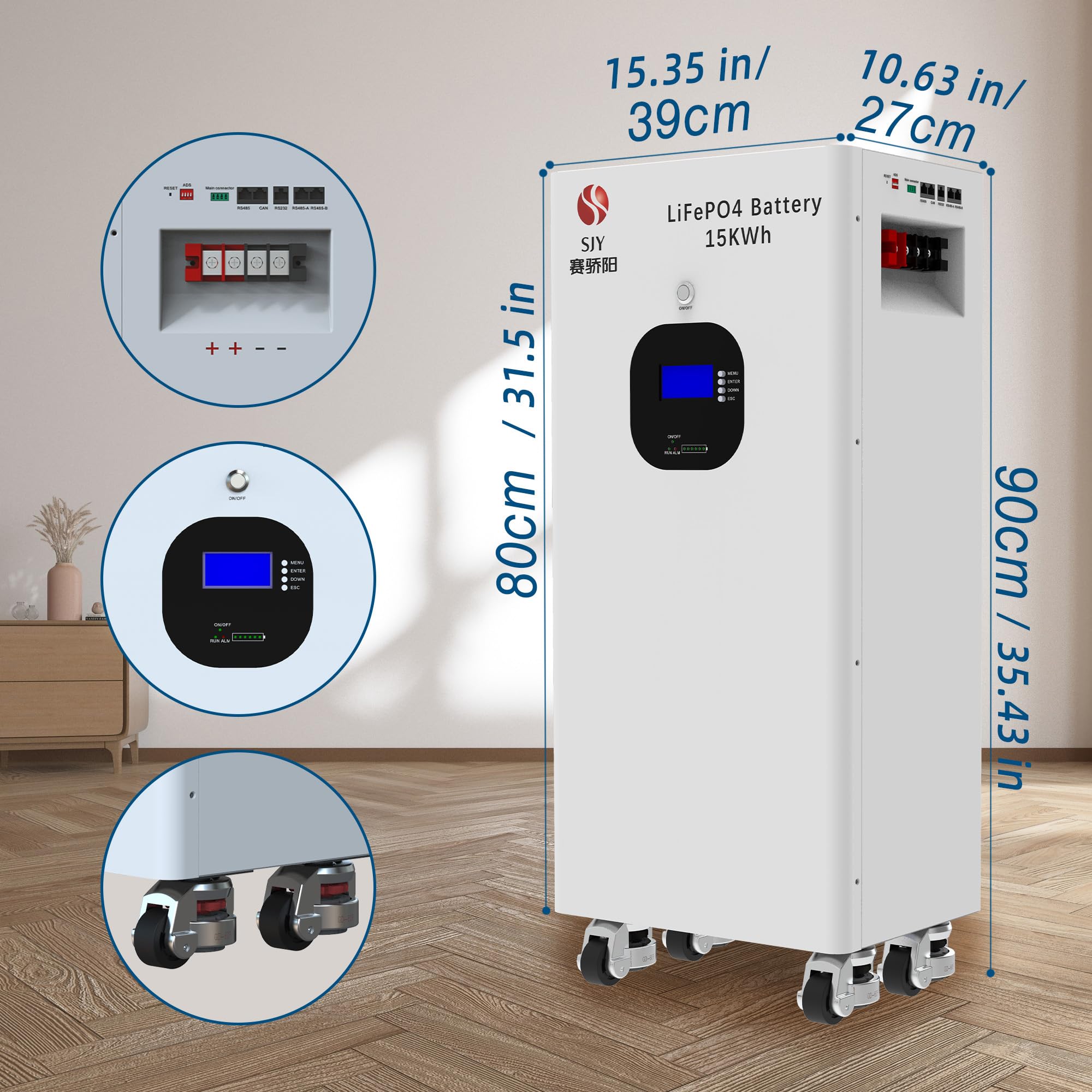 48V 314Ah LiFePO4 Akumulator Litowy, 16kWh Bateria LiFePO4 Do 15 000 Cykli i 10 Lat Żywotność z Płytką BMS 200A, Złącza CAN&RS485 Magazynowania Energii Poza Siecią, Systemów Solarnych