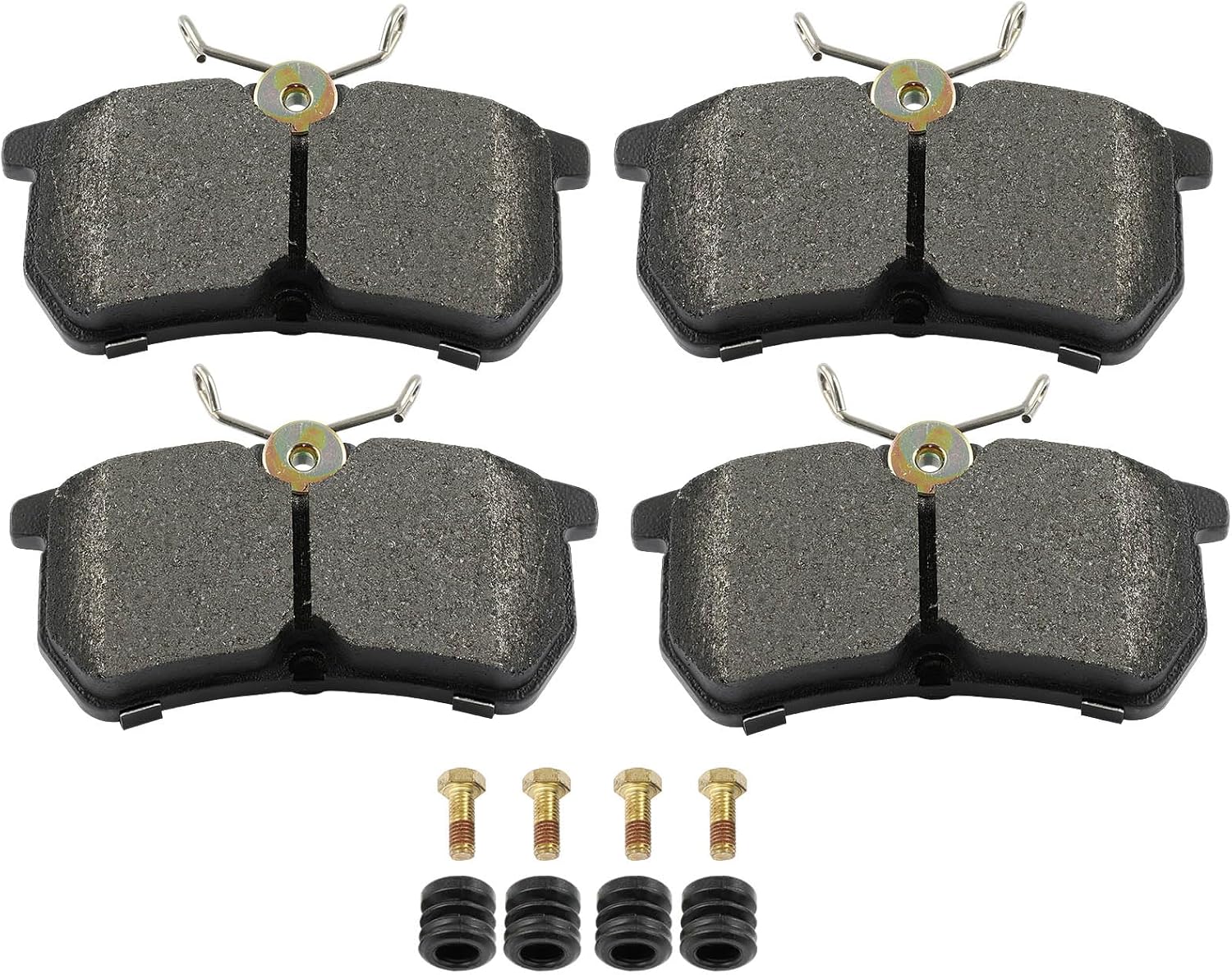 SCITOO D886 Rear Metal Brake Pads Sets w/Hardware Replacement For Ford For Fiesta 2014-2019,For Ford For Focus 2001-2007