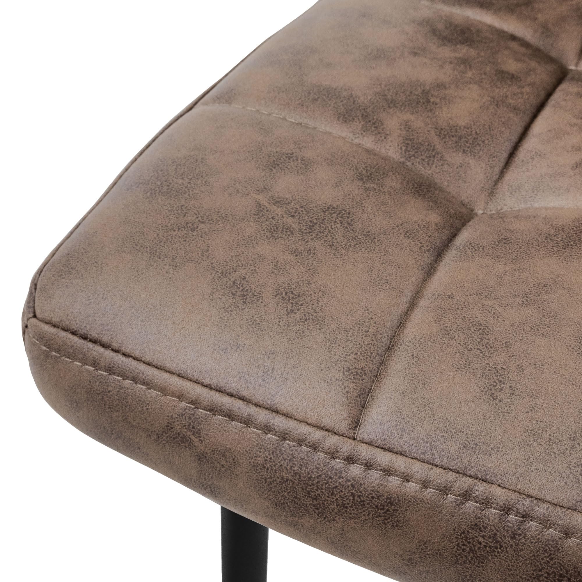 ML-Design Zestaw 4 krzesel w kolorze brazowym z tapicerowanym siedziskiem z ekoskóry Krzesla do jadalni i salonu z metalowymi nogami i ergonomicznych ksztaltem idealne do stolu