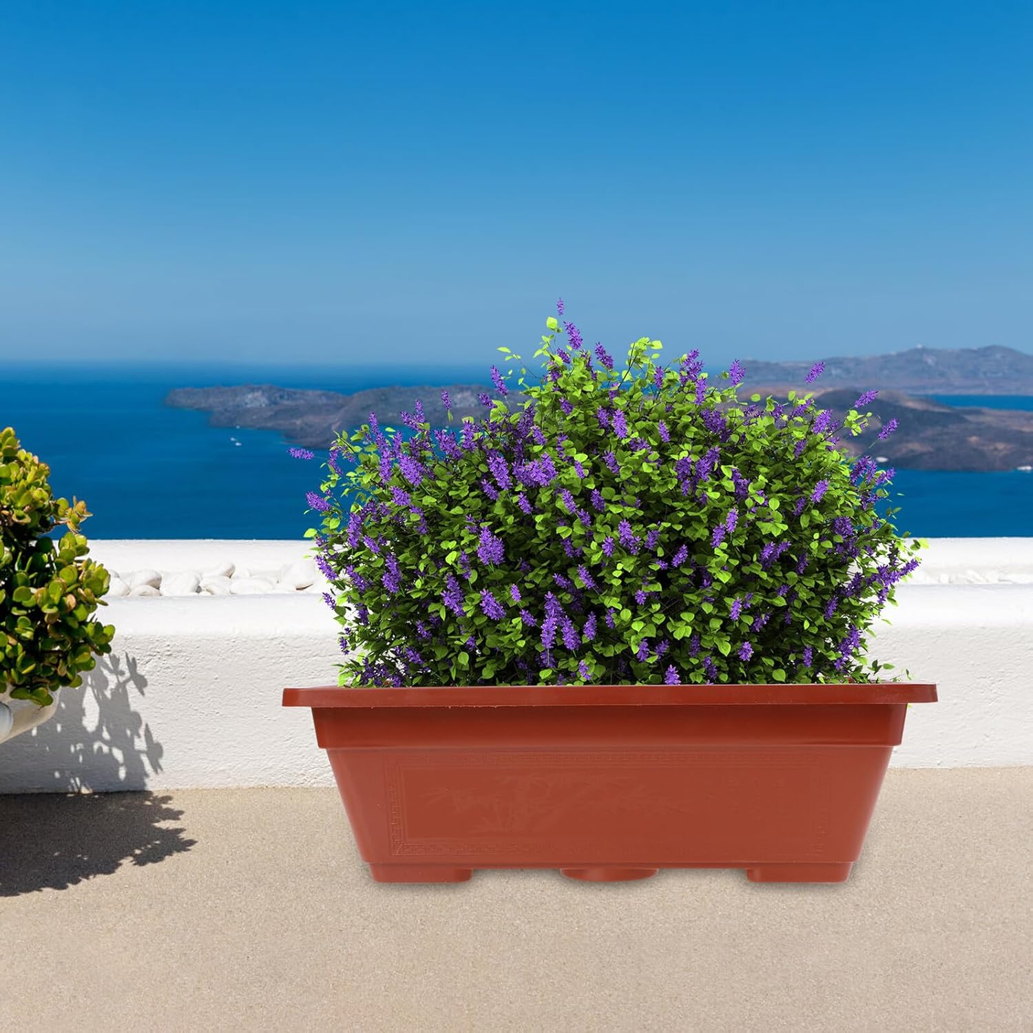 5pcs Plastic Rectangular Vegetable Planting Pots Garden Planter Boxes for Balcony and Outdoor Herb Growing, Household Plastic Flower Planters with Drainage, Suitable for Leafy