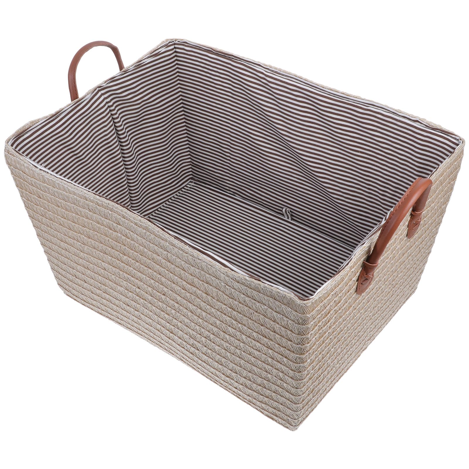 Panier de rangement pliable beige grande capacité en PP pour jouets et sol de chambre