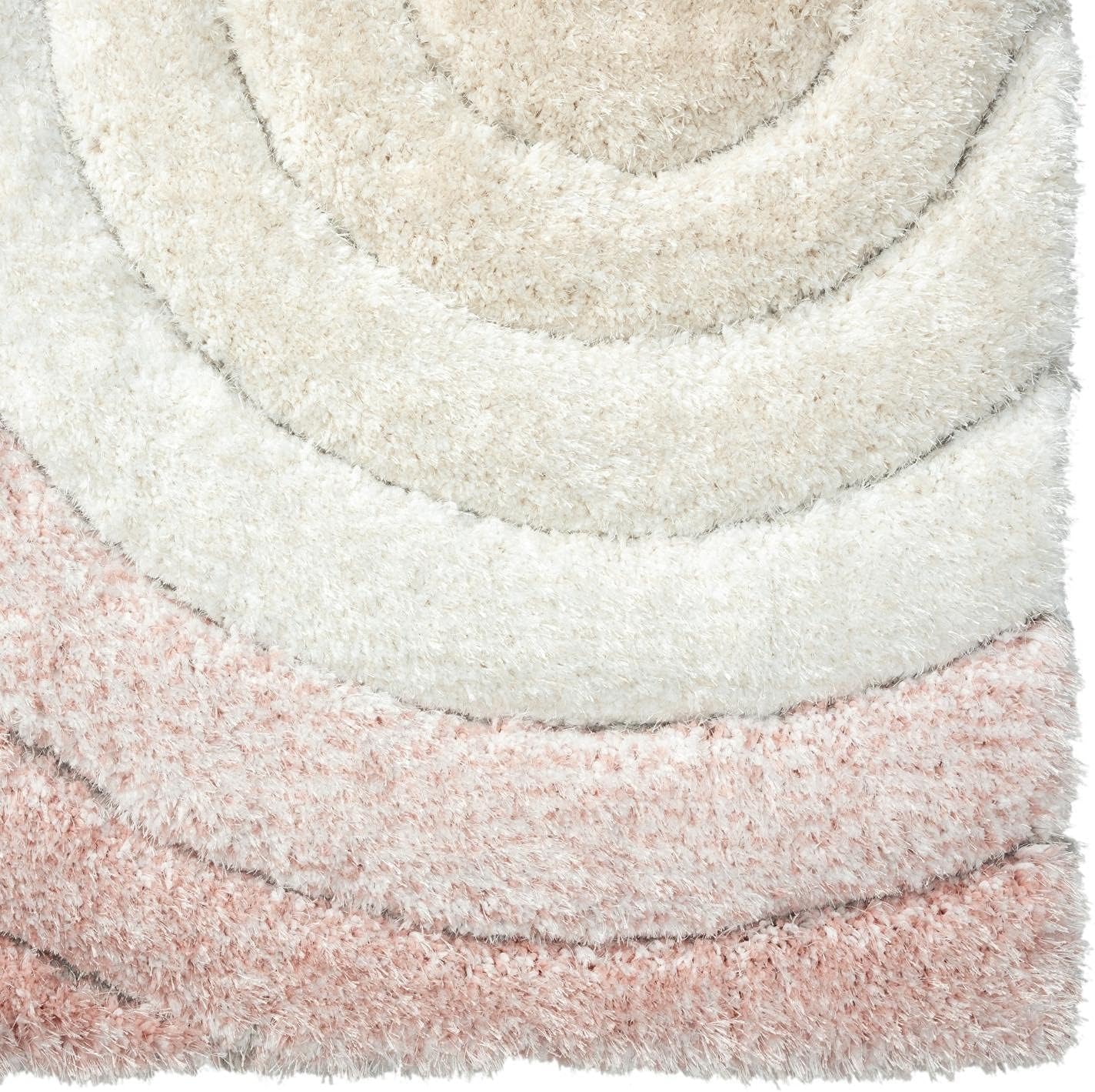 LUXE WEAVERS Lantanas Collection 7071 Pink 5x7 Modern Shag Geometric Area Rug
