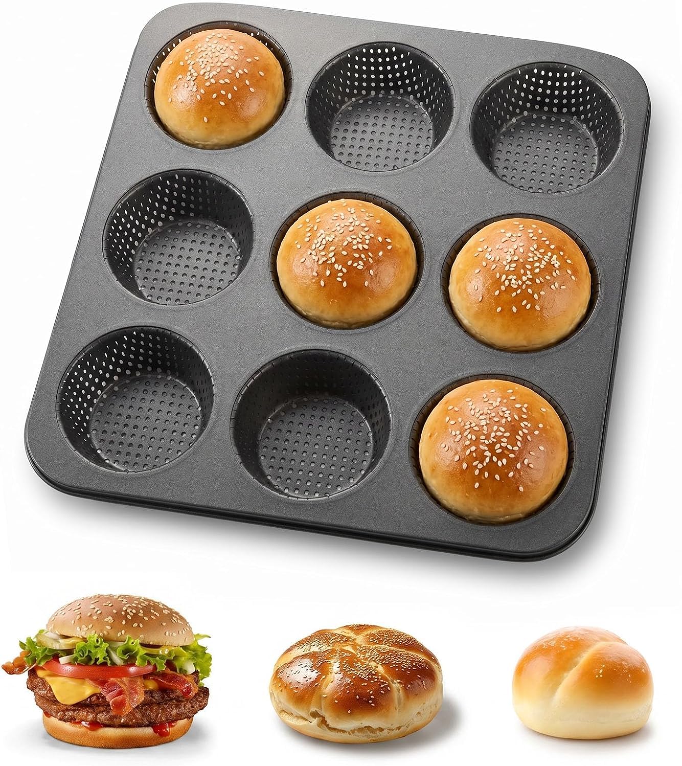 Brötchenblech für 9 Brötchen