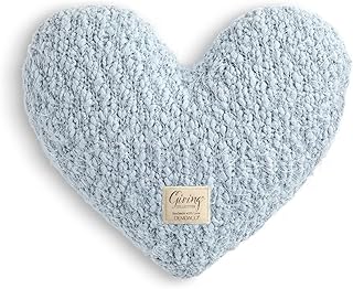 DEMDACO Soft Blue Heart Shaped 10 x 11 inch Weighted Plush Decorative Th...