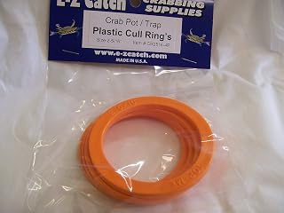 4 Pack Plastic Crab Trap/Crab Pot Orange Size 2-5/16" Cull Rings (Crabbing)