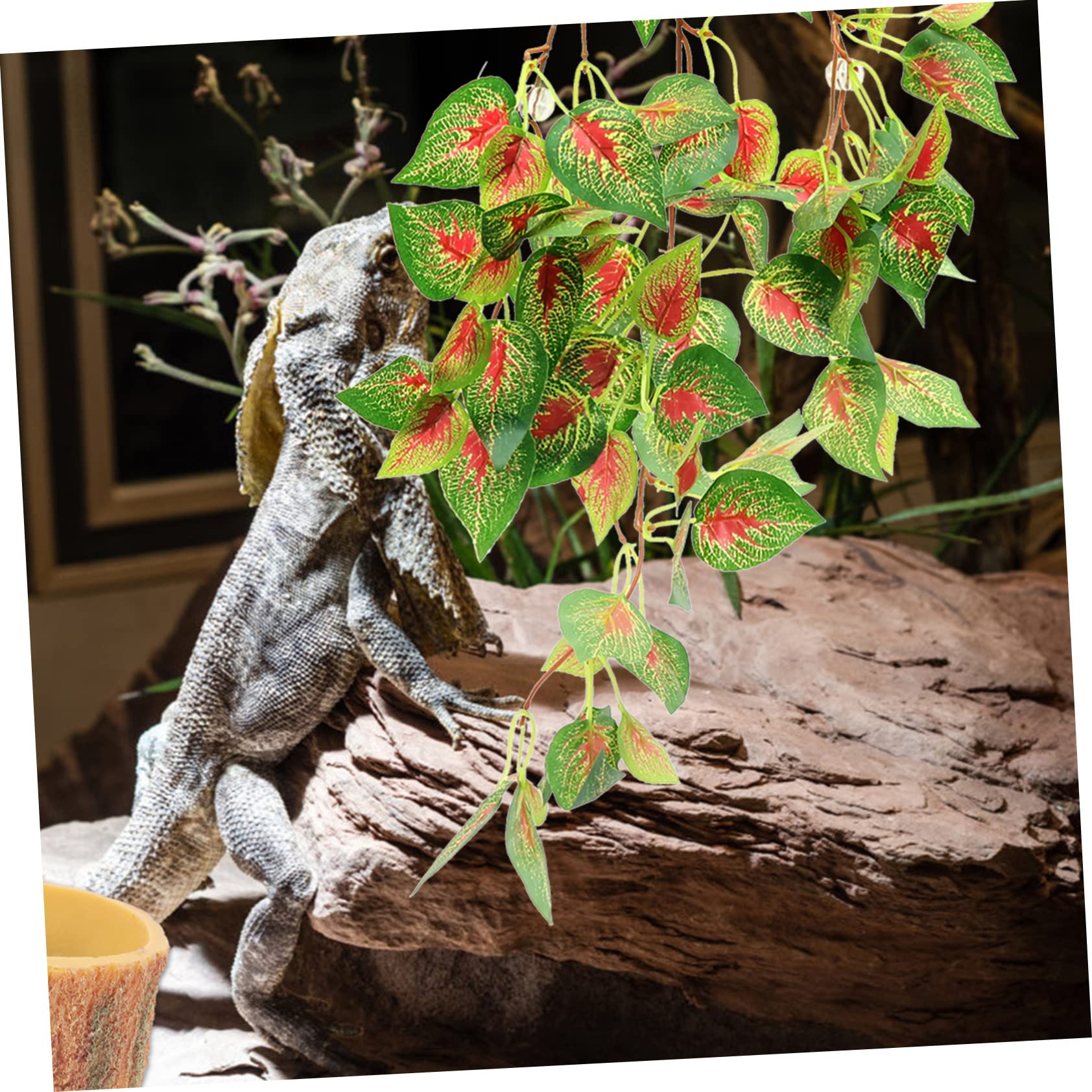 YARNOW 4 Piezas De Hojas Decorativas para Reptiles Trepadores Plantas Delicadas para Reptiles Accesorios para Terrarios De Lagartos Terrarios De es De Serpientes