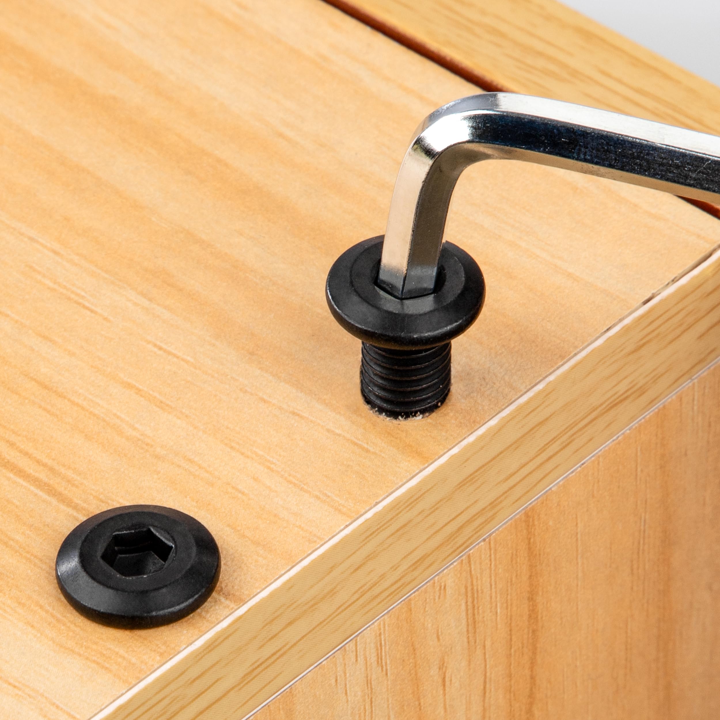 Viti a Testa Piatta M5 x 12 mm Nero Acciaio Inox A2 V2A Bulloni per Mobili con Chiavi a Esagono Filettatura Completa