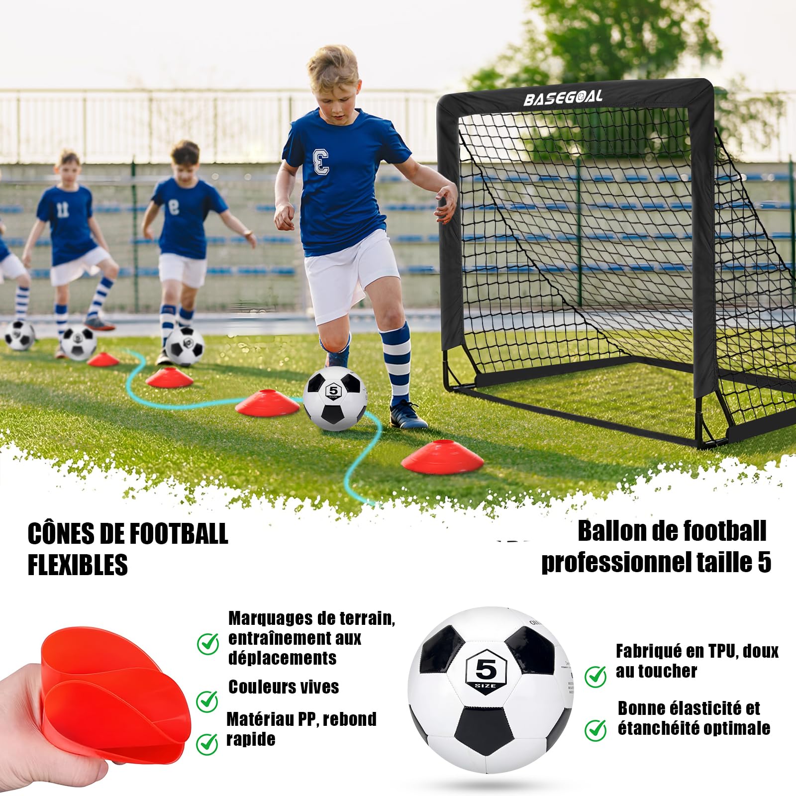 BaseGoal But de Foot Exterieur pour Jardin 150x120x120cm