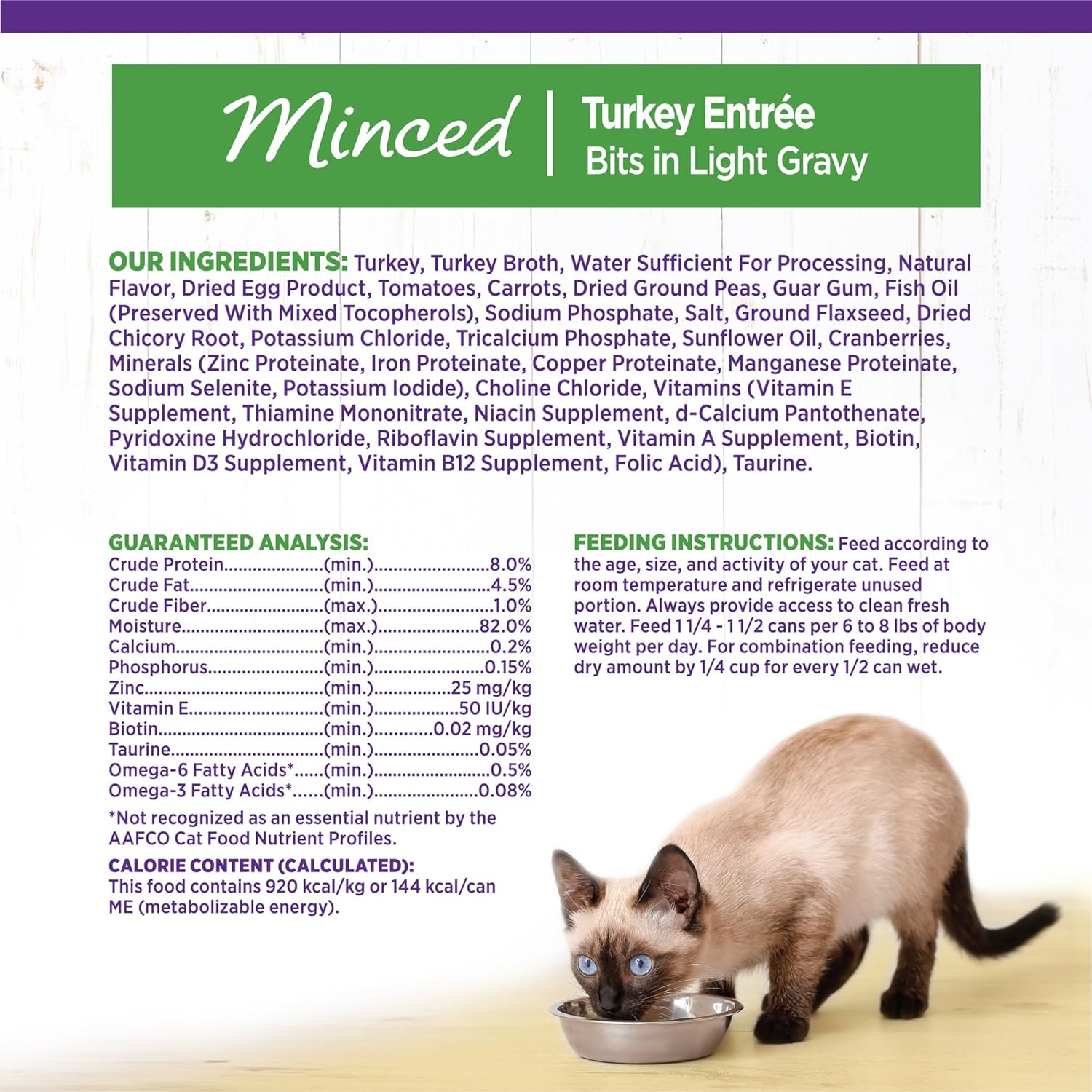 Wellness Complete Health Minced Adult Canned Wet Cat Food, Natural, Protein Rich, Grain Free, Turkey Entrée Recipe, 5.5 oz, Pack of 24 Cans